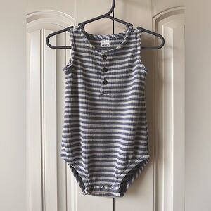 Baby Romper Blue and White Striped